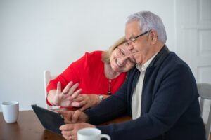 An Elderly Couple in a Video Call
